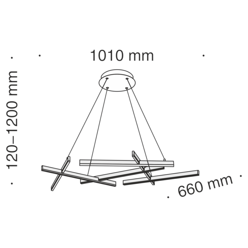 Maytoni MOD016PL-L75B - LED  Κρεμαστό φωτιστικό οροφής LINE LED/79W/230V μαύρο