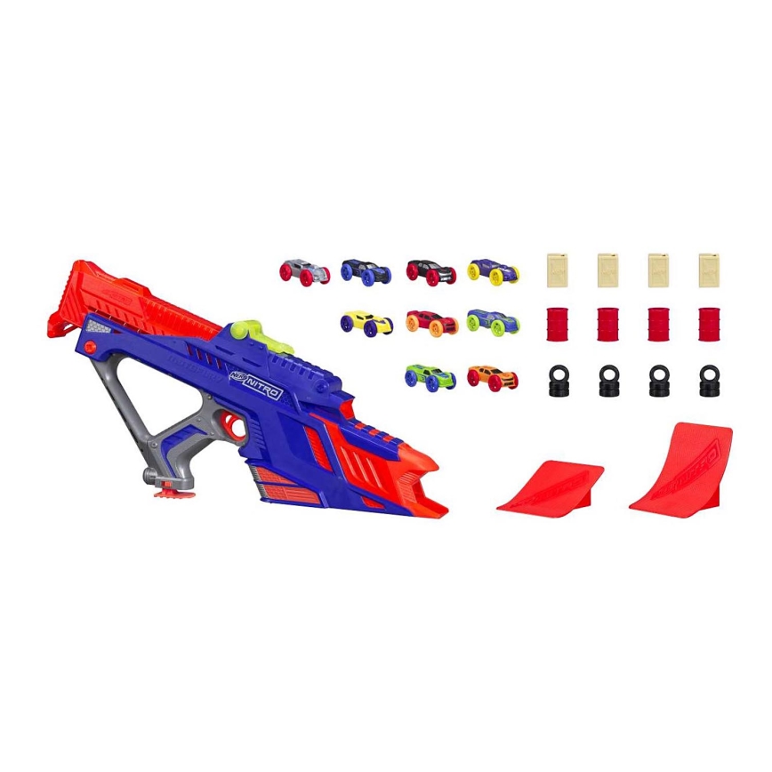 Nerf - Παιδικό όπλο Nitro MotoFury Rapid Rally + 9 αυτοκίνητα