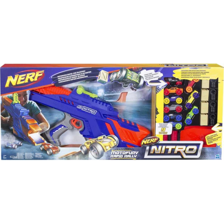 Nerf - Παιδικό όπλο Nitro MotoFury Rapid Rally + 9 αυτοκίνητα