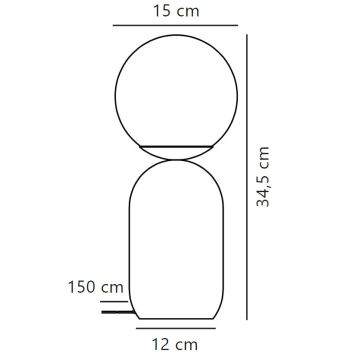 Nordlux - Eπιτραπέζια λάμπα NOTTI 1xE14/25W/230V γκρι