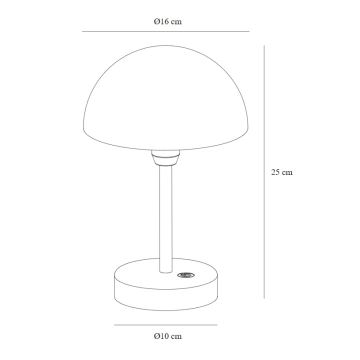 Nordlux - LED Dimming rechargeable Εξωτερικού χώρου επιτραπέζια λάμπα ELLEN LED/2,8W/3,7V IP44 μαύρο