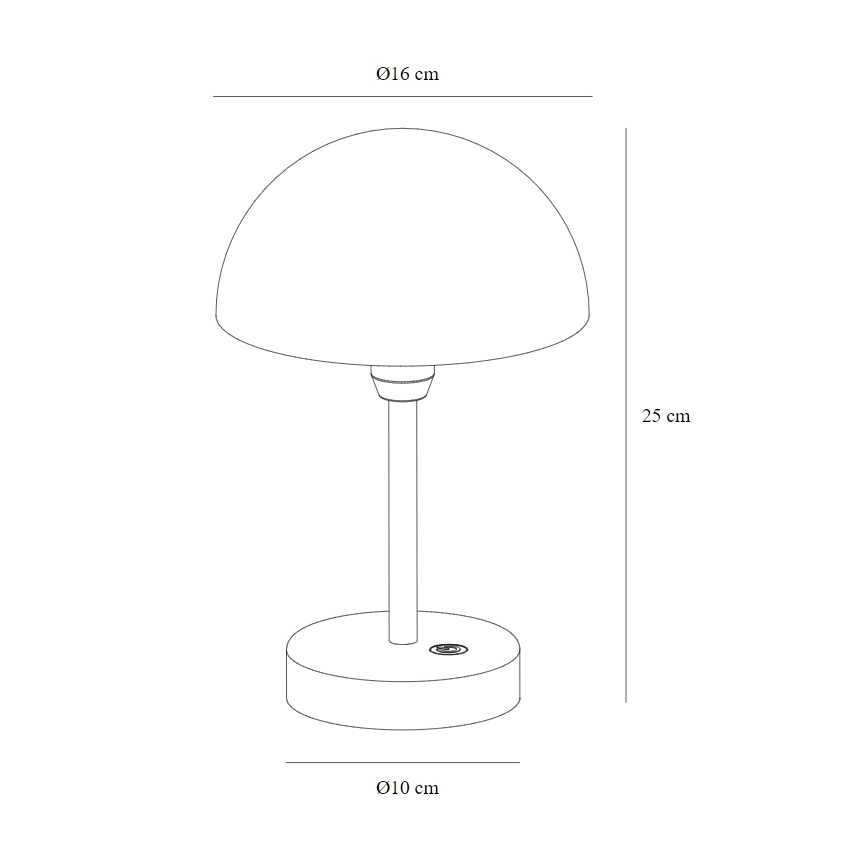 Nordlux - LED Dimming rechargeable Εξωτερικού χώρου επιτραπέζια λάμπα ELLEN LED/2,8W/3,7V IP44 μαύρο