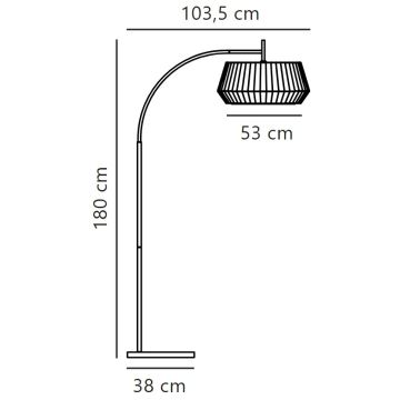 Nordlux - Επιδαπέδια λάμπα DICTE 1xE27/60W/230V μαύρο/λευκό