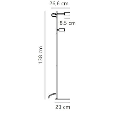 Nordlux - Επιδαπέδια λάμπα dimming LED CLYDE 2xLED/4W/230V