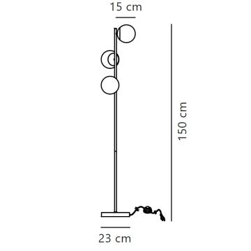 Nordlux - Επιδαπέδια λάμπα LILLY 3xE14/25W/230V μαύρο