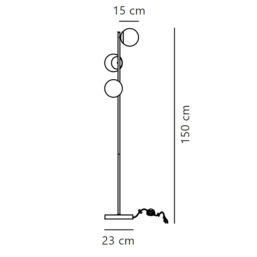 Nordlux - Επιδαπέδια λάμπα LILLY 3xE14/25W/230V μαύρο