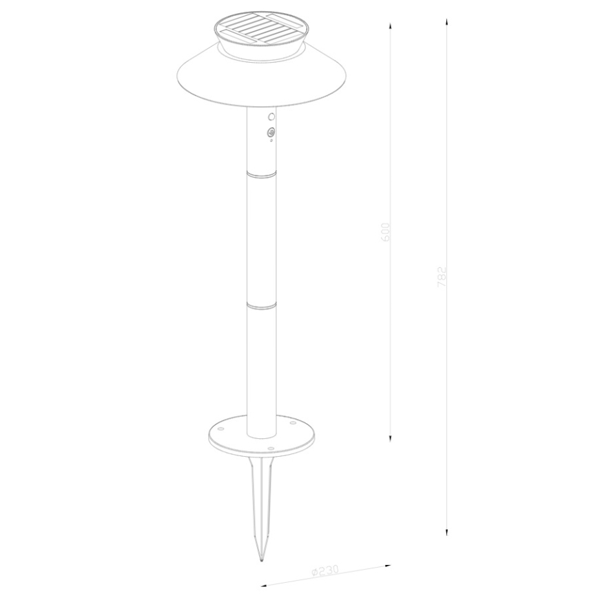 Nordlux - Ηλιακή λάμπα LED με αισθητήρα JUSTINA LED/5W/3,7V IP44