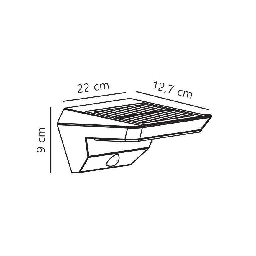 Nordlux - Ηλιακό φωτιστικό τοίχου LED με αισθητήρα AGENA LED/5W/3,7V IP44