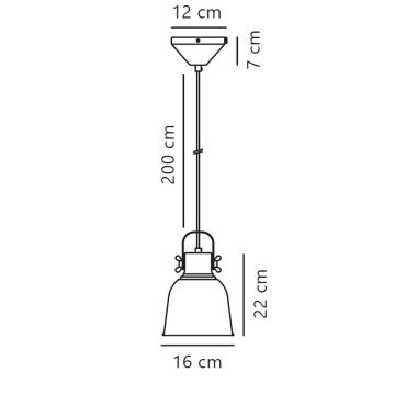 Nordlux - Κρεμαστό φωτιστικό οροφής ADRIAN 1xE27/25W/230V διάμετρος 16 cm ανθρακί