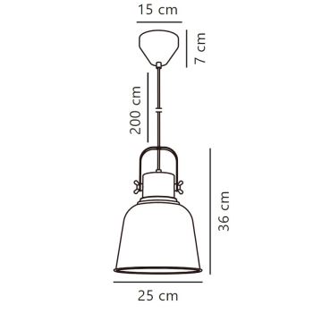 Nordlux - Κρεμαστό φωτιστικό οροφής ADRIAN 1xE27/40W/230V διάμετρος 25 cm ανθρακί