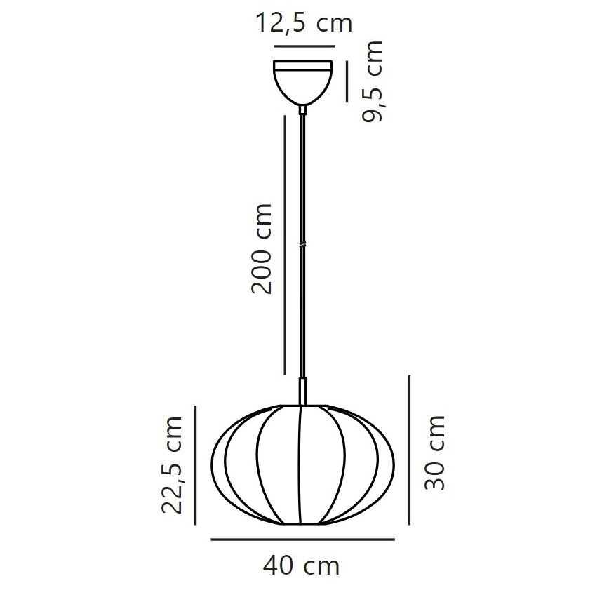 NorΚρεμαστό φωτιστικό οροφής AERON 1xE27/40W/230V διάμετρος 40 cm