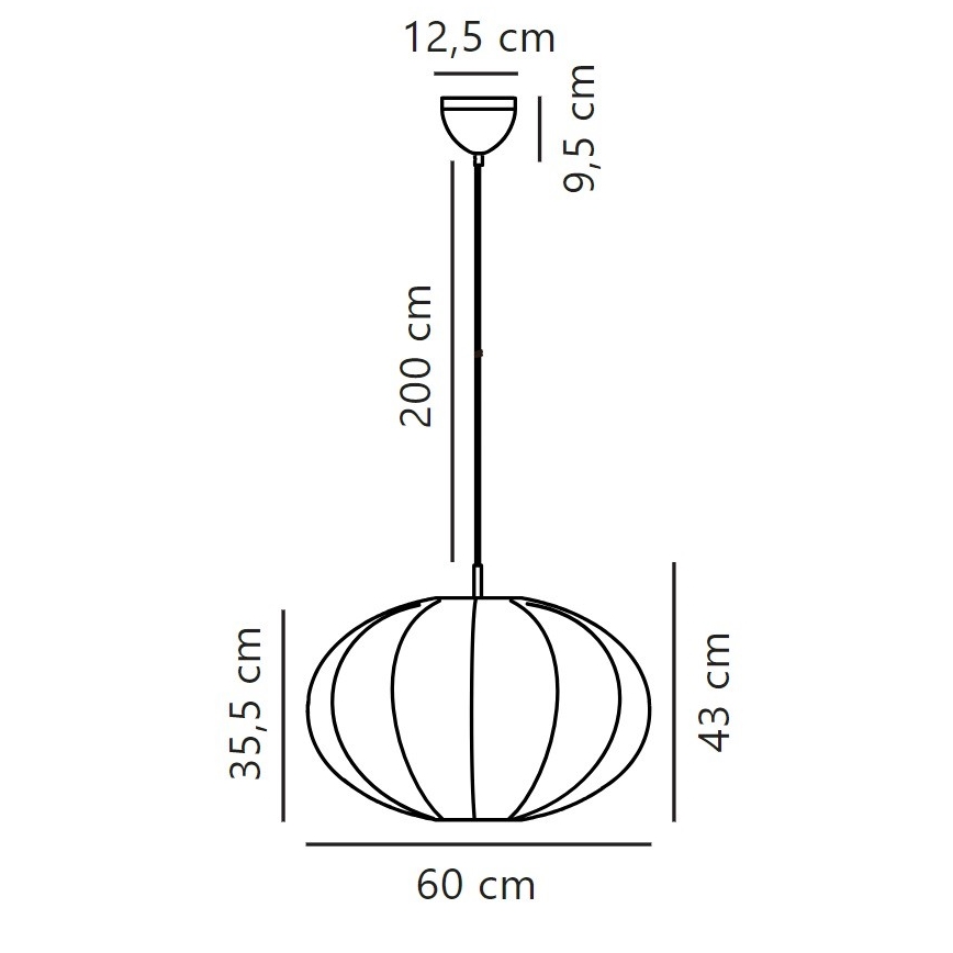 Nordlux - Κρεμαστό φωτιστικό οροφής AERON 1xE27/40W/230V διάμετρος 60 cm