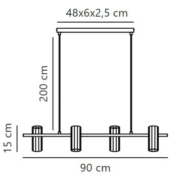 Nordlux - Κρεμαστό φωτιστικό οροφής ALANIS 4xGU10/15W/230V μαύρο