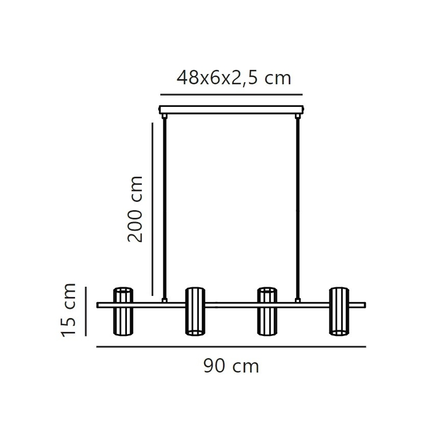 Nordlux - Κρεμαστό φωτιστικό οροφής ALANIS 4xGU10/15W/230V μαύρο