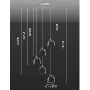 Nordlux - Κρεμαστό φωτιστικό οροφής BOSHI 5xE14/40W/230V