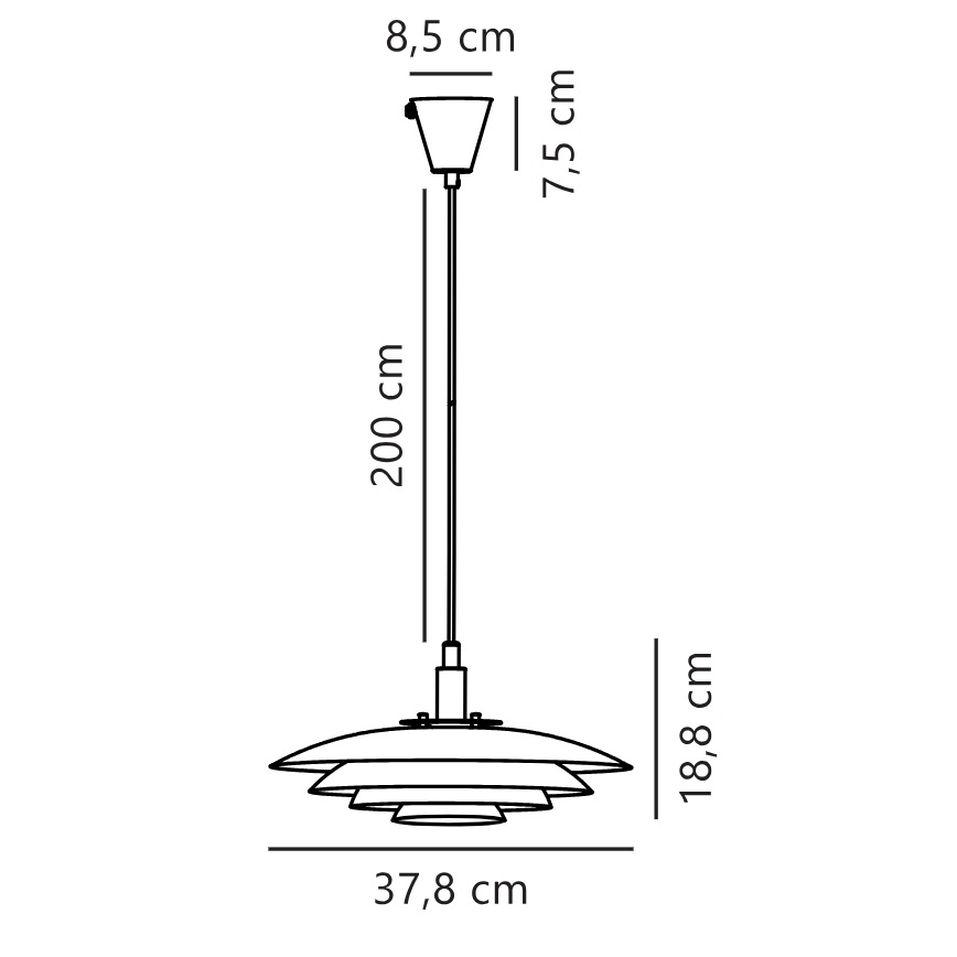 Nordlux - Κρεμαστό φωτιστικό οροφής BRETAGNE 1xG9/25W/230V ανθρακί