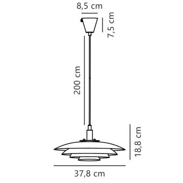 Nordlux - Κρεμαστό φωτιστικό οροφής BRETAGNE 1xG9/25W/230V λευκό