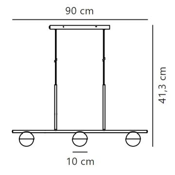 Nordlux - Κρεμαστό φωτιστικό οροφής CONTINA 3xG9/5W/230V μαύρο