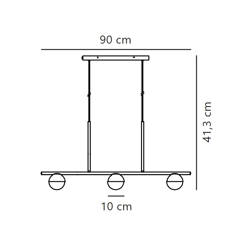 Nordlux - Κρεμαστό φωτιστικό οροφής CONTINA 3xG9/5W/230V μαύρο