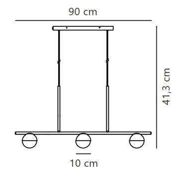 Nordlux - Κρεμαστό φωτιστικό οροφής CONTINA 3xG9/5W/230V ορείχαλκος