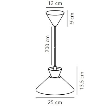 Nordlux - Κρεμαστό φωτιστικό οροφής DIAL 1xE27/40W/230V διάμετρος 25 cm γκρι