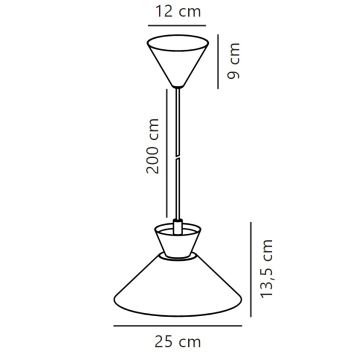 Nordlux - Κρεμαστό φωτιστικό οροφής DIAL 1xE27/40W/230V διάμετρος 25 cm κίτρινο