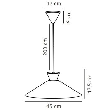 Nordlux - Κρεμαστό φωτιστικό οροφής DIAL 1xE27/40W/230V διάμετρος 45 cm μαύρο