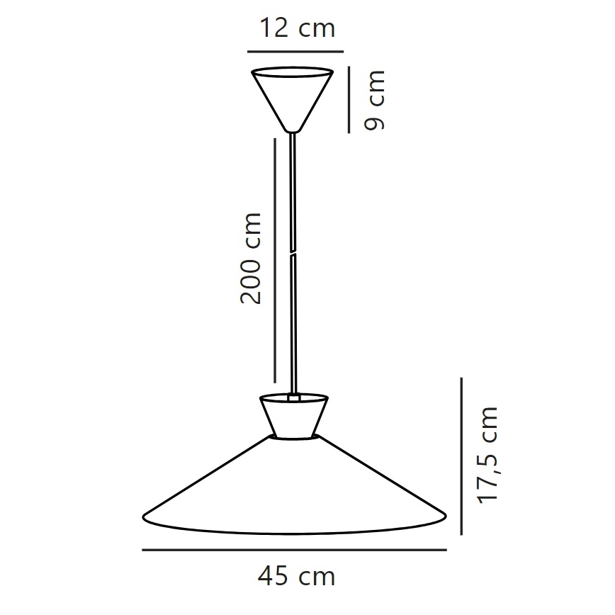 Nordlux - Κρεμαστό φωτιστικό οροφής DIAL 1xE27/40W/230V διάμετρος 45 cm μαύρο