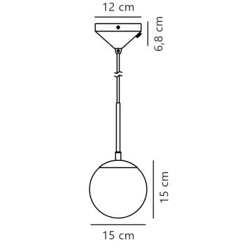 Nordlux - Κρεμαστό φωτιστικό οροφής GRANT 1xE14/15W/230V διάμετρος 15 cm