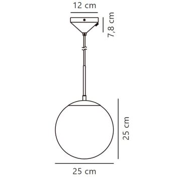 Nordlux - Κρεμαστό φωτιστικό οροφής GRANT 1xE14/25W/230V διάμετρος 25 cm