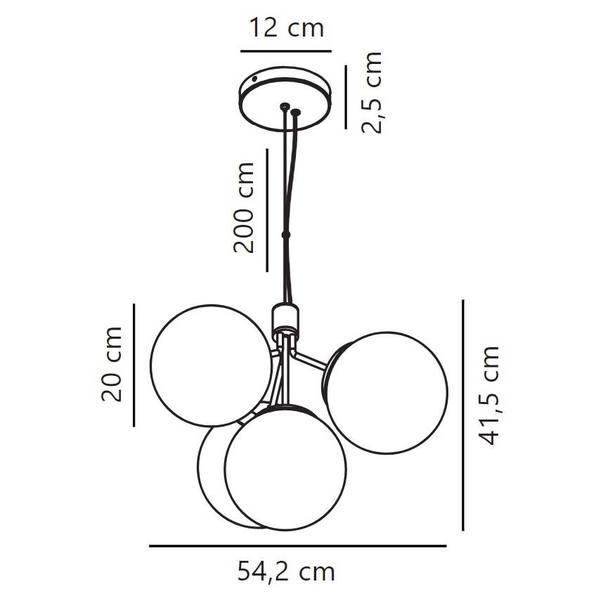 Nordlux - Κρεμαστό φωτιστικό οροφής IVONA 4xE27/28W/230V μαύρο