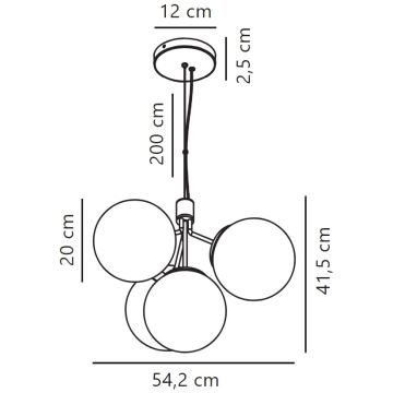 Nordlux - Κρεμαστό φωτιστικό οροφής IVONA 4xE27/28W/230V χρυσαφί