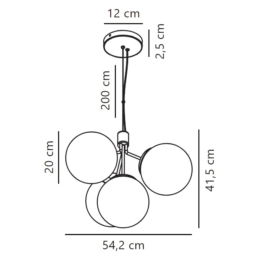 Nordlux - Κρεμαστό φωτιστικό οροφής IVONA 4xE27/28W/230V χρυσαφί