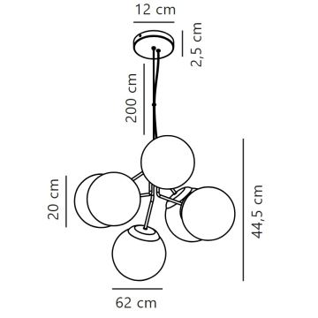 Nordlux - Κρεμαστό φωτιστικό οροφής IVONA 6xE27/28W/230V χρυσαφί