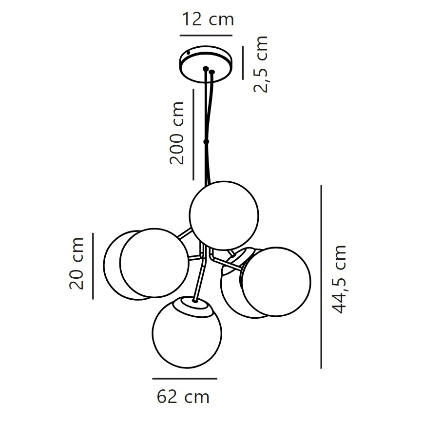 Nordlux - Κρεμαστό φωτιστικό οροφής IVONA 6xE27/28W/230V χρυσαφί