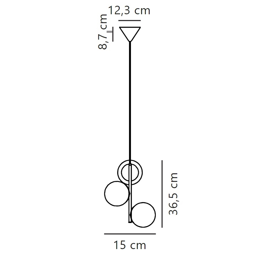 Nordlux -Κρεμαστό φωτιστικό οροφής LILLY 3xE14/40W/230V μαύρο