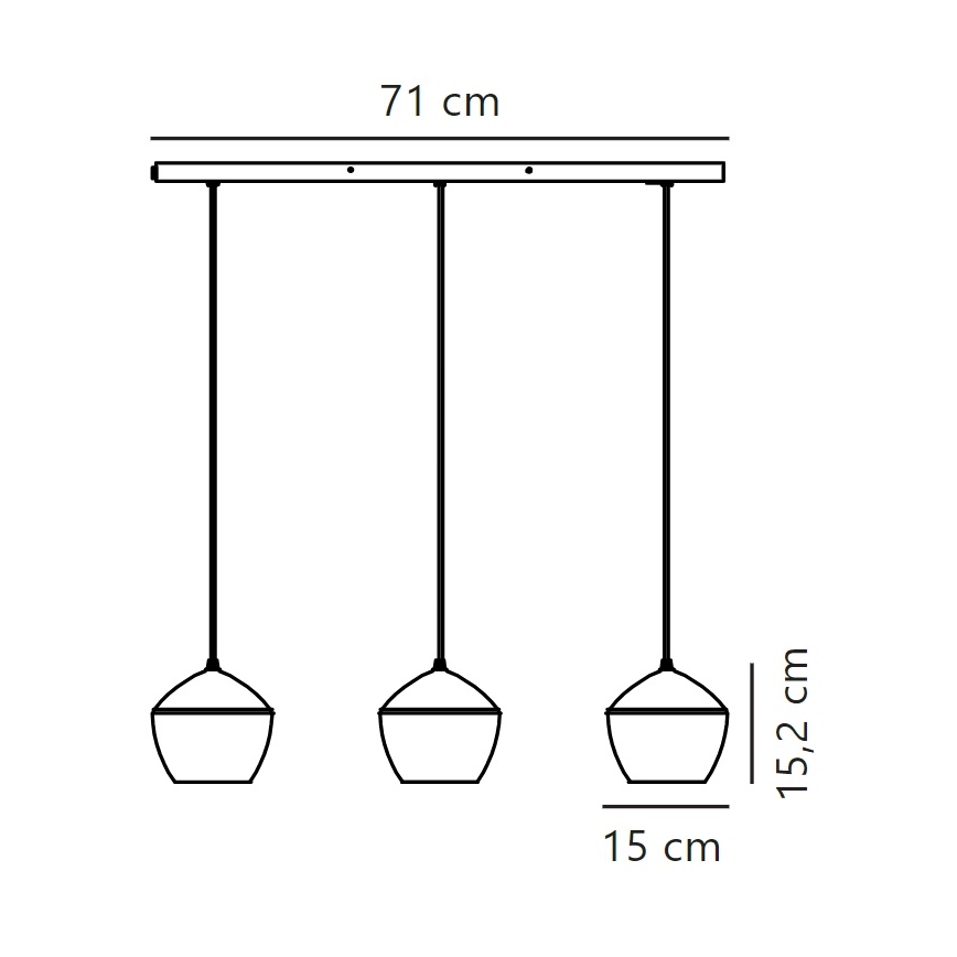 Nordlux - Κρεμαστό φωτιστικό οροφής ORBIFORM 3xE14/25W/230V μαύρο/γκρι