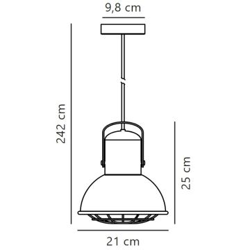 Nordlux -  Κρεμαστό φωτιστικό οροφής PORTER 1xE27/60W/230V