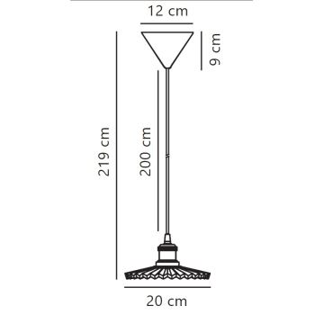 Nordlux - Κρεμαστό φωτιστικό οροφής TORINA 1xE27/40W/230V διάμετρος 20 cm