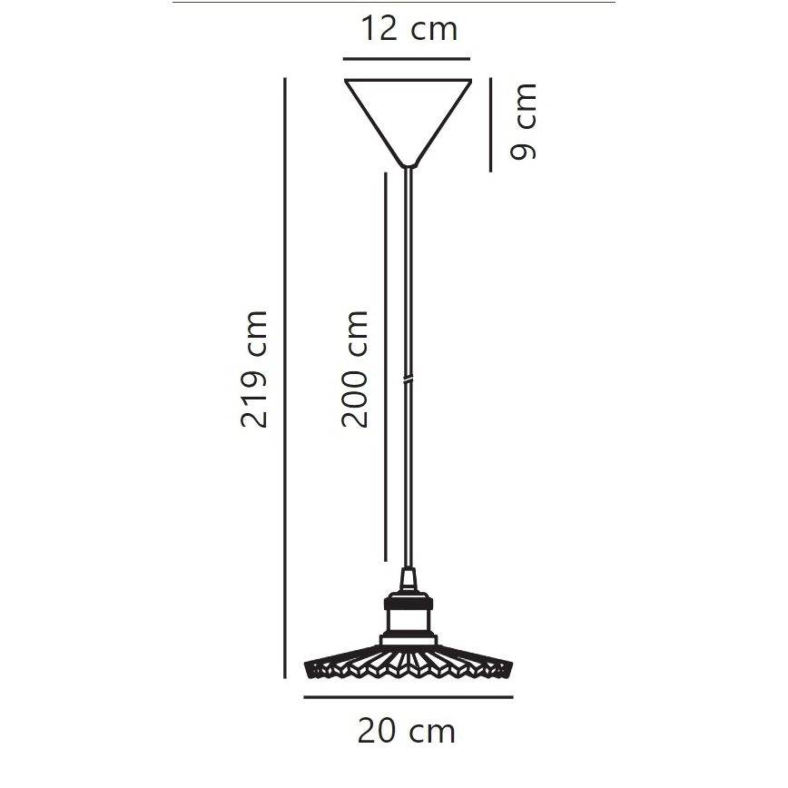 Nordlux - Κρεμαστό φωτιστικό οροφής TORINA 1xE27/40W/230V διάμετρος 20 cm