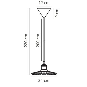 Nordlux - Κρεμαστό φωτιστικό οροφής TORINA 1xE27/40W/230V διάμετρος 24 cm