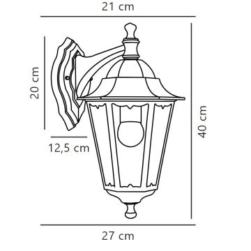 Nordlux - Λάμπα τοίχου εξωτερικού χώρου CARDIFF 1xE27/60W/230V IP44