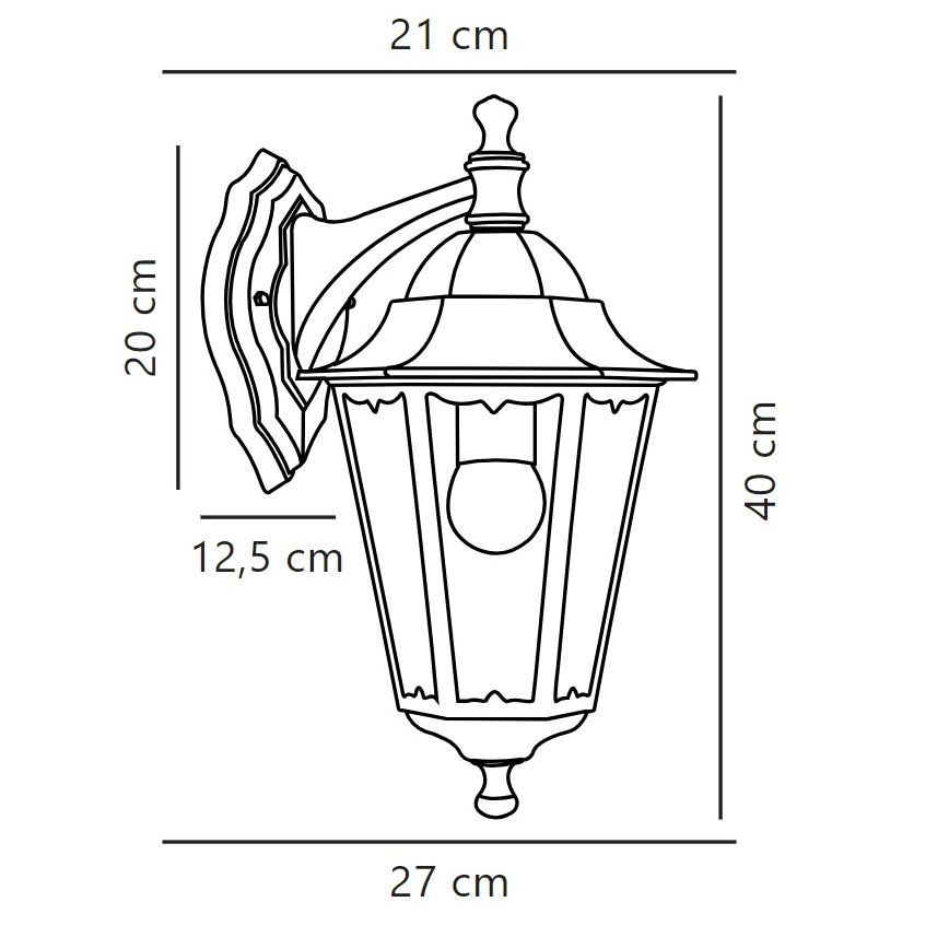 Nordlux - Λάμπα τοίχου εξωτερικού χώρου CARDIFF 1xE27/60W/230V IP44