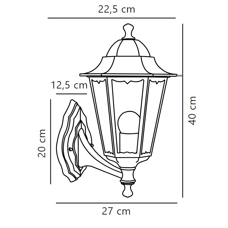 Nordlux - Λάμπα τοίχου εξωτερικού χώρου CARDIFF 1xE27/60W/230V IP44