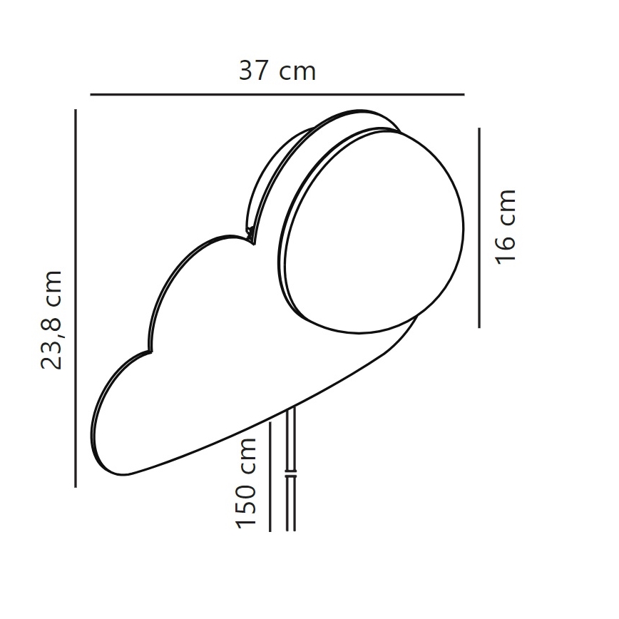 Nordlux - Παιδικό φωτιστικό τοίχου SKYKU CLOUD 1xE14/25W/230V σύννεφο