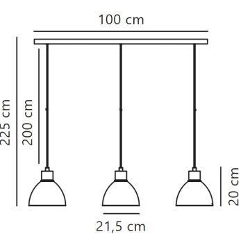 Nordlux - Πολύφωτο με συρματόσχοινο POP 3xE27/40W/230V μαύρο/χρυσαφί