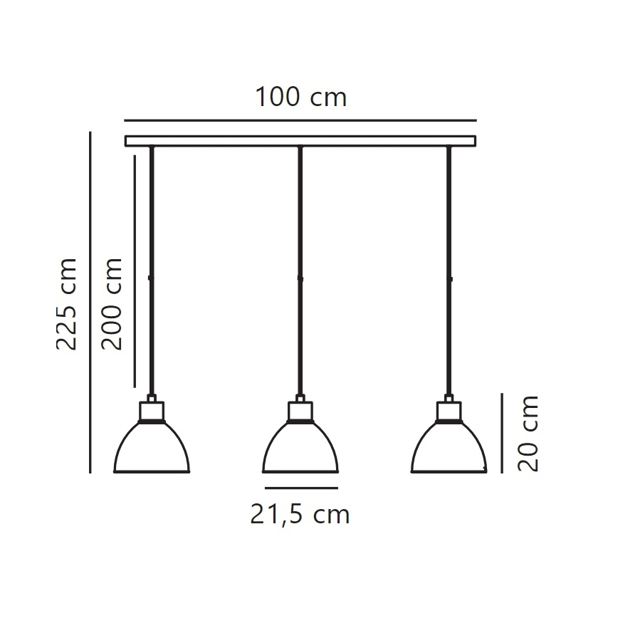 Nordlux - Πολύφωτο με συρματόσχοινο POP 3xE27/40W/230V μαύρο/χρυσαφί