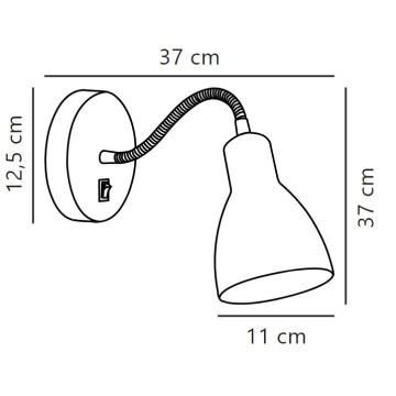 Nordlux - Wall flexible φωτιστικό σποτ CYCLONE 1xE14/15W/230V λευκό