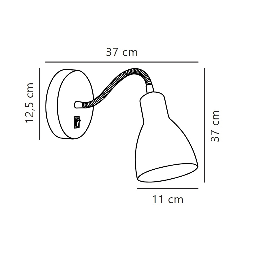 Nordlux - Wall flexible φωτιστικό σποτ CYCLONE 1xE14/15W/230V λευκό