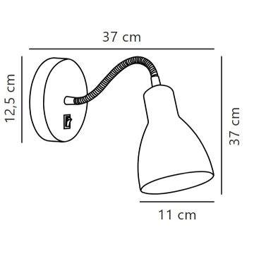 Nordlux - Ευέλικτο σποτ τοίχου CYCLONE 1xE14/15W/230V μαύρο